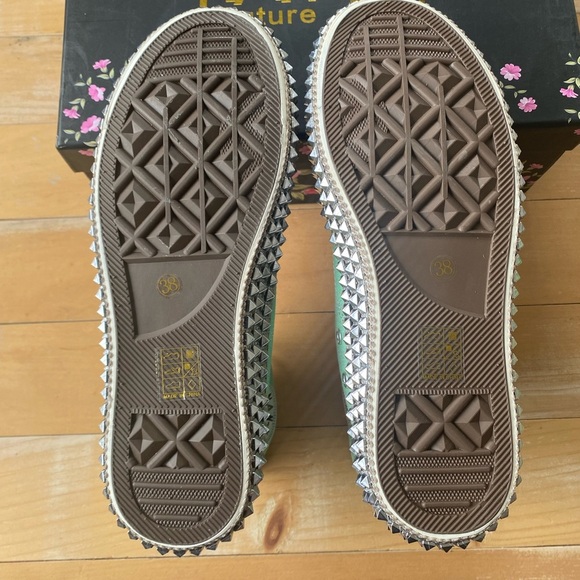 Free People Nan-Ku Couture Cruise Studded High Top Sneakers Size 38 / US 8 NEW - Picture 15 of 17